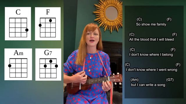"Ho Hey" ukulele tutorial with lyrics and chords смотреть онлайн