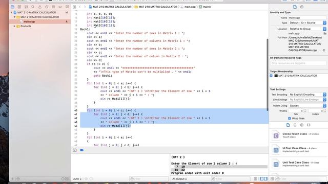 C++ Matrix Multiplication Calculator смотреть онлайн