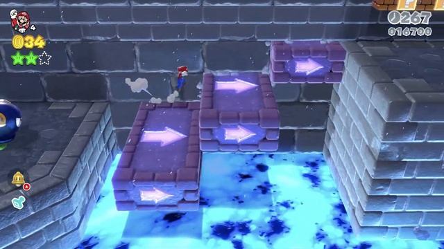 Super Mario 3D World - World Castle 4 - Boiling Blue Bully Belt - All Stars & Stamp 100 Walkthrough смотреть онлайн
