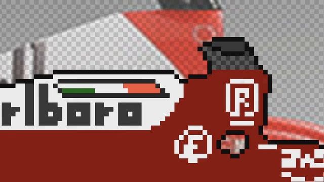 Ferrari F1-75 with 2004 style livery - Schumacher edition [F1 Pixel Art] смотреть онлайн