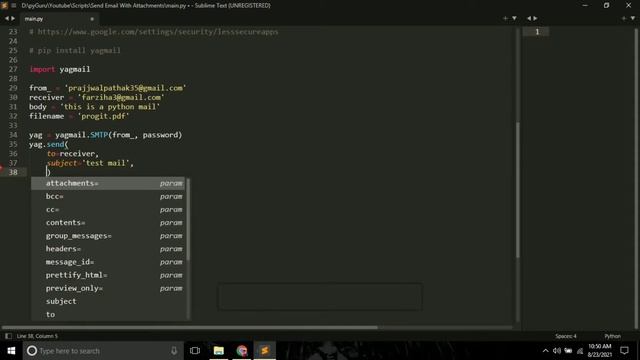 Send emails with attachments using python | yagmail | python email automation | #pyGuru смотреть онлайн
