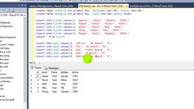 Sql Server Tutorial in Urdu - How to make complete database in SQL Server CV Database Part-1 смотреть онлайн