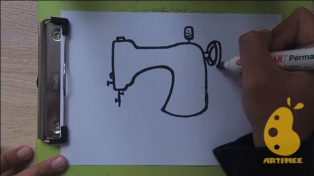How to draw sewing machine(Step by Step) смотреть онлайн