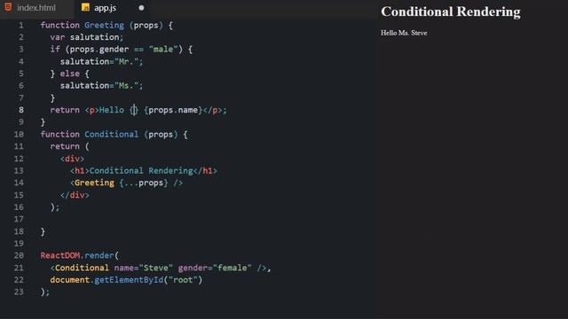 08 React JS Tutorial 2019 Conditional Rendering смотреть онлайн