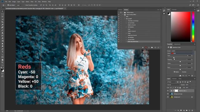 Blue & Golg | Эффект цветокоррекции в Photoshop | Уроки Photoshop смотреть онлайн