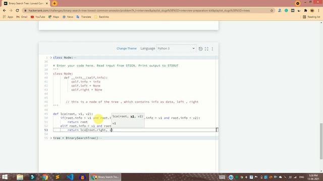 HackerRank Binary Search Tree Lowest Common Ancestor solution in Python | Interview Preparation Kit смотреть онлайн
