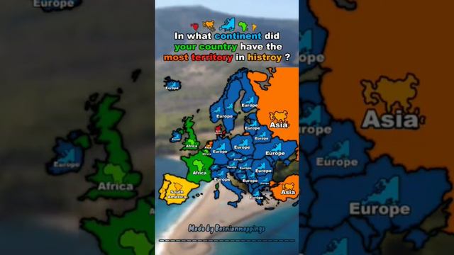 В каком континент в вашей стране имеет самую большую территорию в истории? #Континент #Азия #Европа