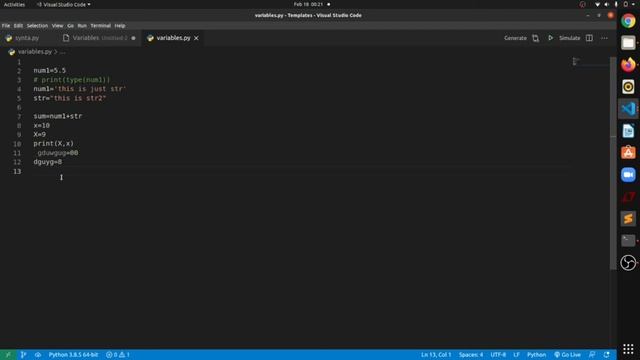 Python variables смотреть онлайн