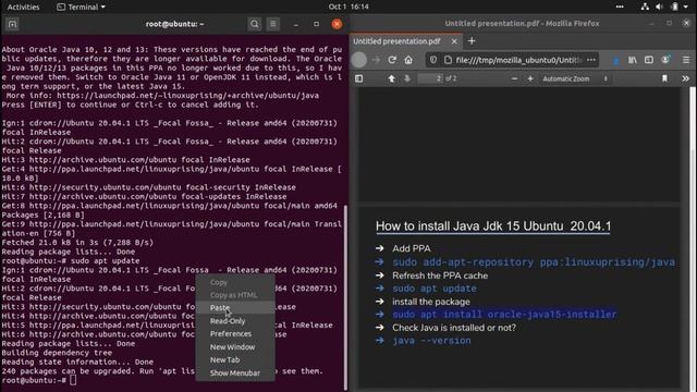 How to install oracle java jdk 15 ubuntu 20.04 (Linux) Step by step. смотреть онлайн