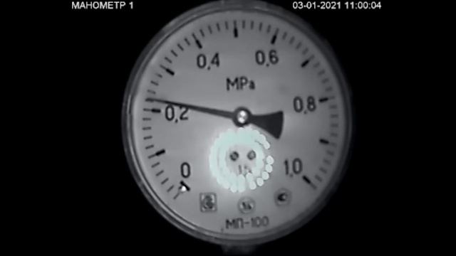 Показания манометра установленого на вводе водопровода(ускоренная запись с 8:30 до 13:30) 03.01.202 смотреть онлайн