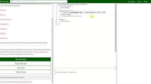 REACT: Use the Lifecycle Method componentWillMount (32) смотреть онлайн