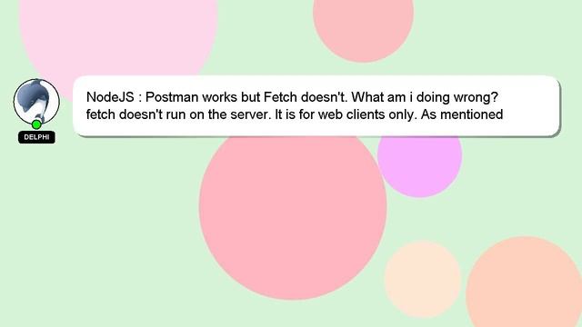 NodeJS : Postman works but Fetch doesn't. What am i doing wrong? смотреть онлайн
