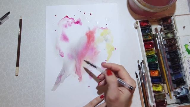 Акварель и ручка, рисуем снегиря смотреть онлайн