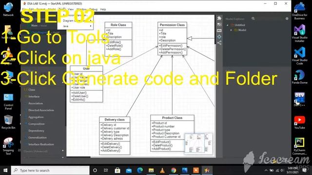 How to Generate Code From Diagram in Star UML || Code Generation in Star UML смотреть онлайн