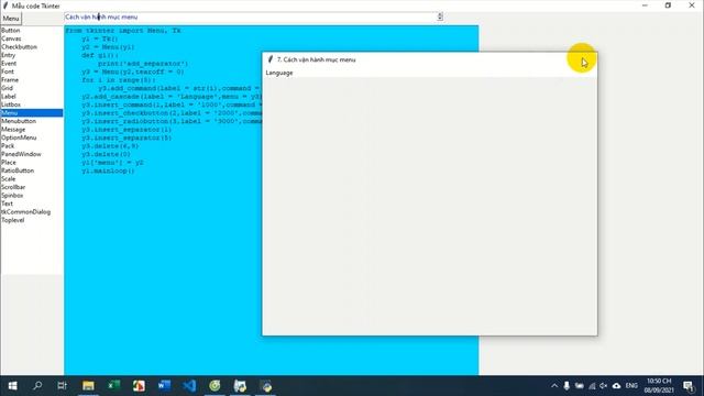 Học tkinter Python qua 200 mẫu code ví dụ смотреть онлайн