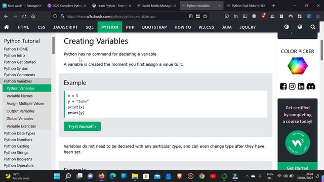 Learn Python with Me Part 3 || తెలుగు and english లో || comments and data types смотреть онлайн