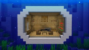 Майнкрафт - Как построить подводный дом в горах. Minecraft