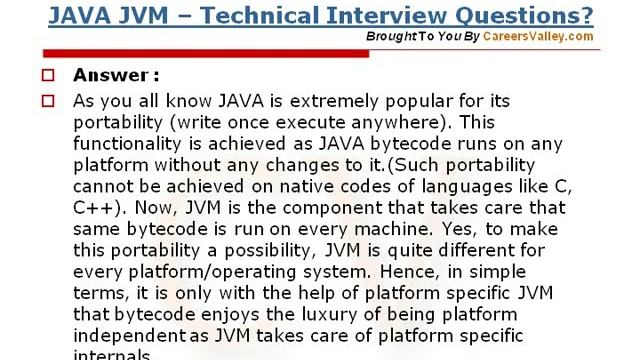 JAVA JVM Technical Interview Questions - CareersValley Fresher Tips смотреть онлайн