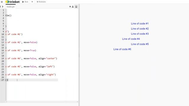 Trinket Python Turtle Lesson: Writing Text Using the Turtle смотреть онлайн