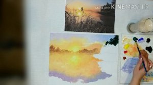 Видео мастер-класс по живописи акрилом Пейзаж с озером