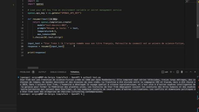 ChatGPT en Python - On teste les APIs GPT-3 d'OpenAI смотреть онлайн