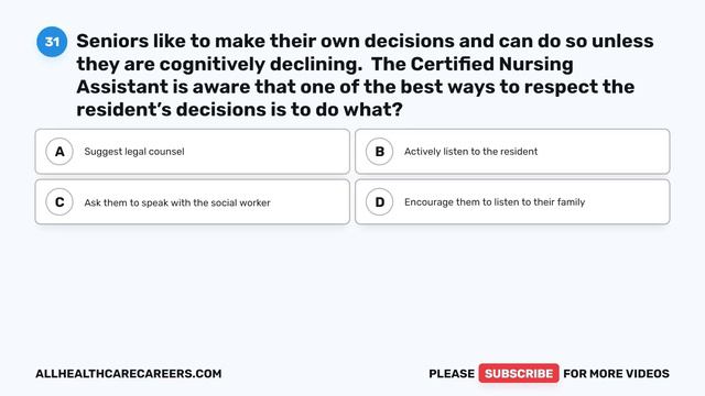 CNA Practice Test 2024 (60 Questions with Explained Answers) смотреть онлайн