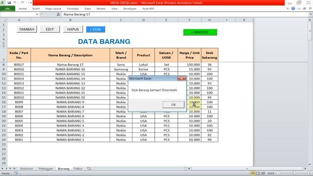 INVOICE EXCEL BISA SIMPAN HISTORY DAN UPDATE STOK BARANG - COCOK UNTUK UMKM смотреть онлайн