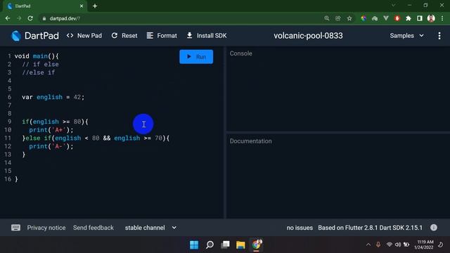 If else / else if conditionals in Dart Bangla tutorials смотреть онлайн