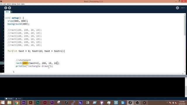 for Loop in Processing смотреть онлайн