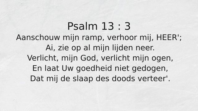 Psalm 13 : 3 Aanschouw mijn ramp, verhoor mij, HEER'; смотреть онлайн