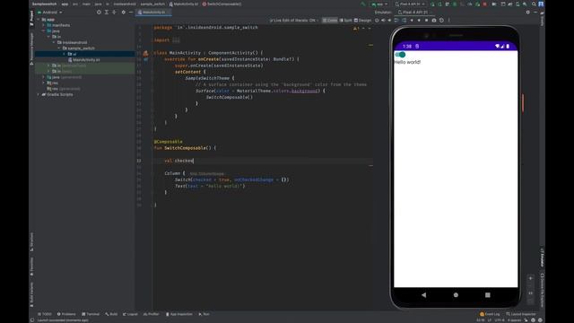 How to create SWITCH in Jetpack compose | Android Studio Tutorial | Inside Android смотреть онлайн
