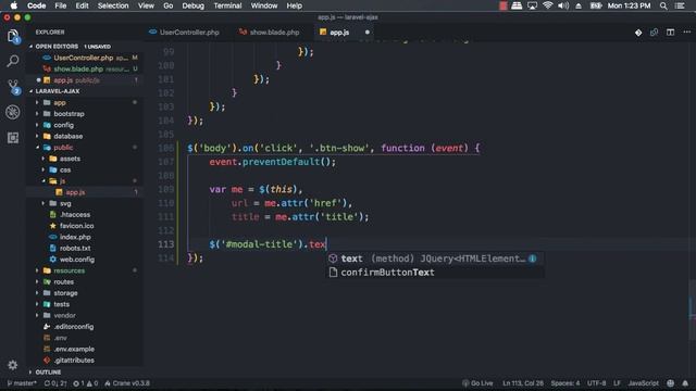 Laravel 5.7 AJAX CRUD - 09 Show Detail Data in HTML Response смотреть онлайн