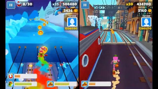 Subway Surfers WINTER HOLIDAY vs HOUSTON - Elf Candy Outfit vs Zombie Serious смотреть онлайн