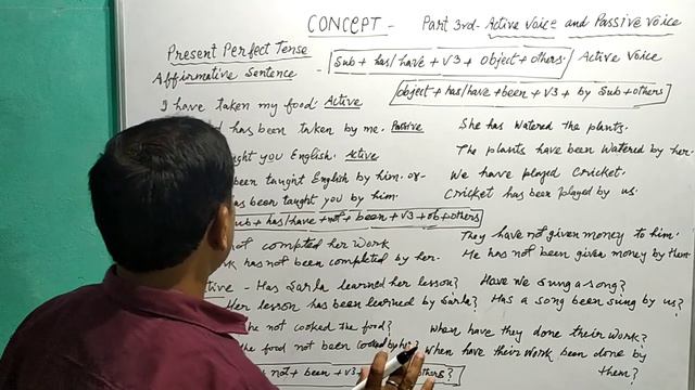Rules of CHANGE into ACTIVE voice to PASSIVE Voice of Present PERFECT TENSE смотреть онлайн