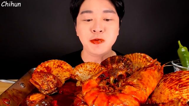 MUKBANG | 불닭 마라 해물찜 먹방 SPICY SEAFOOD BOIL *FIRE SAUCE SCALLOP SHRIMP OCTOPUS ASMR EATING SOUNDS