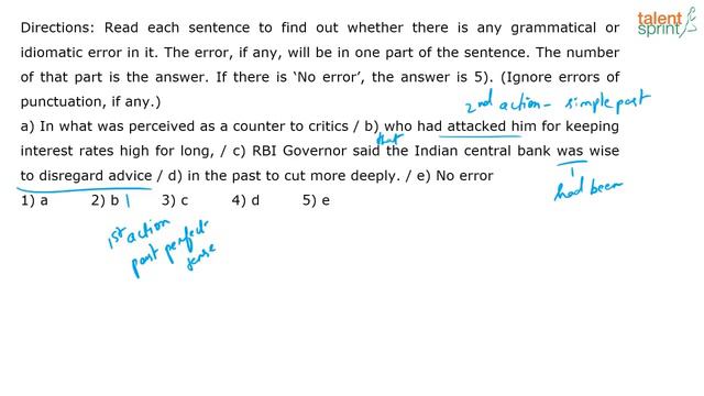 Finding Errors | Advanced Example 300 to 303 |Finding Errors|Spotting Errors |English |TalentSprint смотреть онлайн