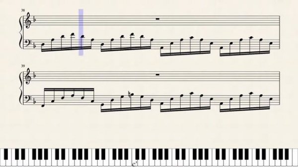 Roberto Cacciapaglia - Danza In Re Minore (notes for the piano)