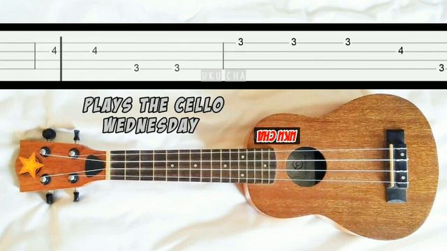Melody Plays The Cello Wednesday Slow Easy Melody Fingerstyle Ukulele Tabs Tutorial смотреть онлайн