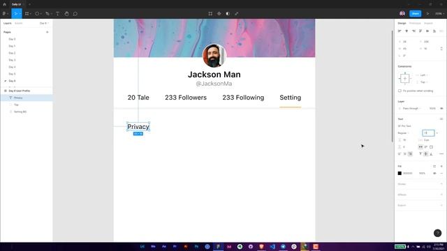 Daily UI Design Challenge Day 6 Using Figma | Design User Profile Mobile App Screen смотреть онлайн