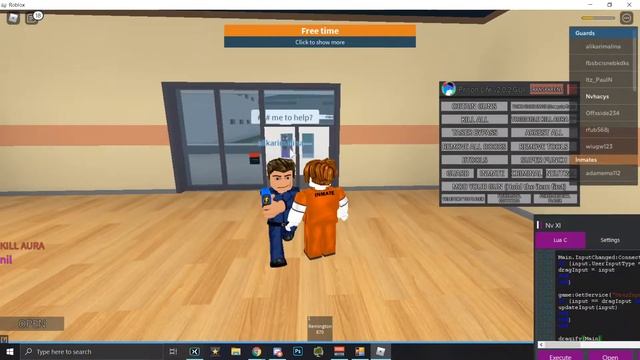 Roblox Prison Life gui Script (insta kill, ban players) смотреть онлайн