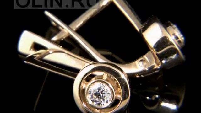 Сережки из желтого золота с бриллиантами смотреть онлайн