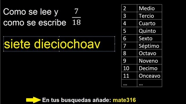 Como se escribe 7/18 . Como se lee la fraccion o fracciones en letras o palabras смотреть онлайн