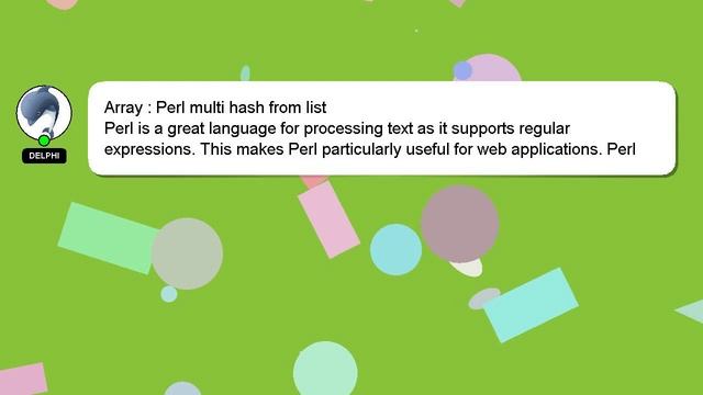 Array : Perl multi hash from list смотреть онлайн