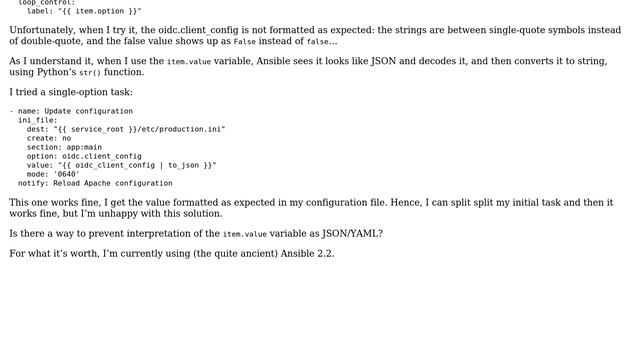 DevOps & SysAdmins: Ansible: prevent interpreting variable s content as JSON/YAML смотреть онлайн