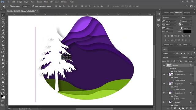 How To Create Paper Cut Illustration On Photoshop For Beginners.