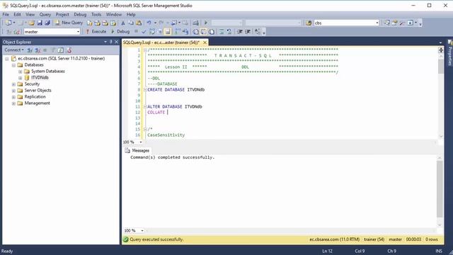 Видео курс Transact SQL. Урок 2. DDL, DML. смотреть онлайн