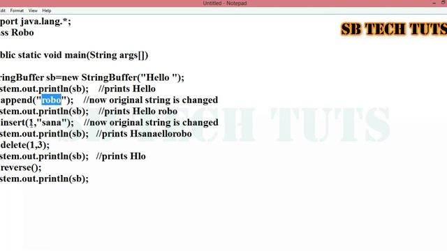 StringBuffer Class in Java (practical) | String Buffer Class | String | Java Programming | Telugu смотреть онлайн
