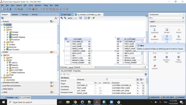 Oracle Data Integrator:Creating Mapping смотреть онлайн