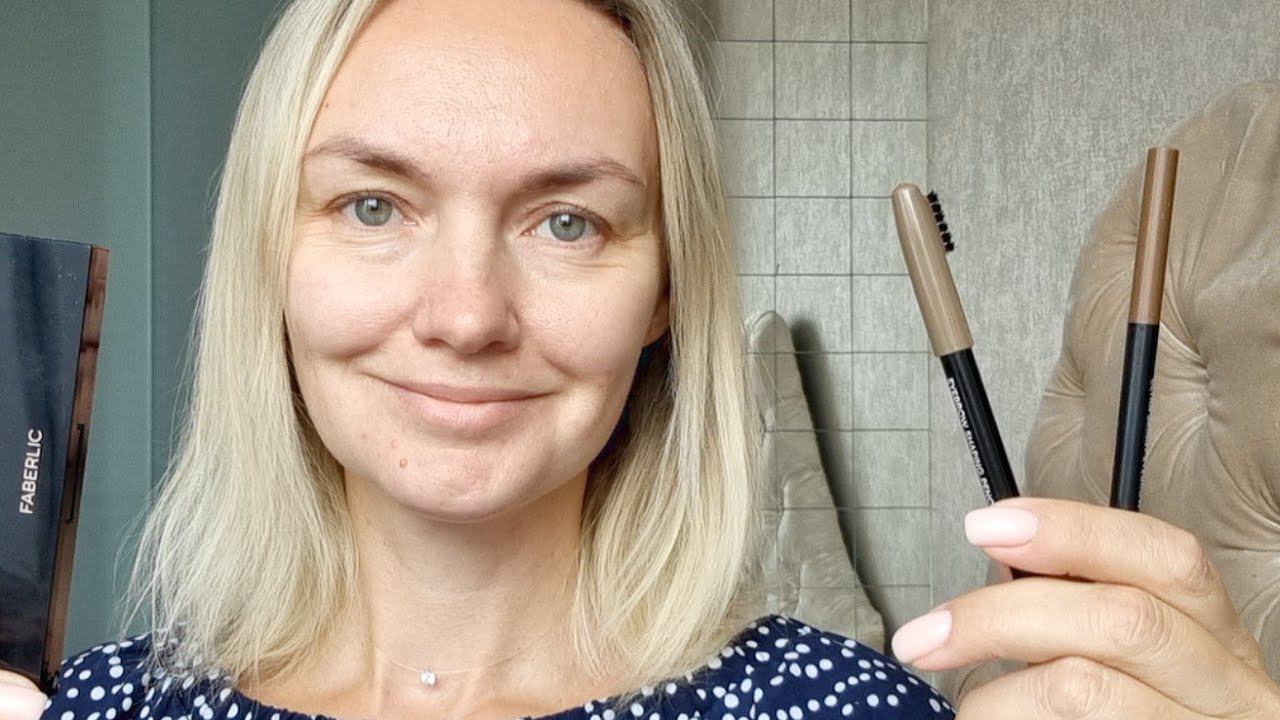 Тест карандашей для бровей 50203 и 50208. Тени Pro Satin 5848, 5849