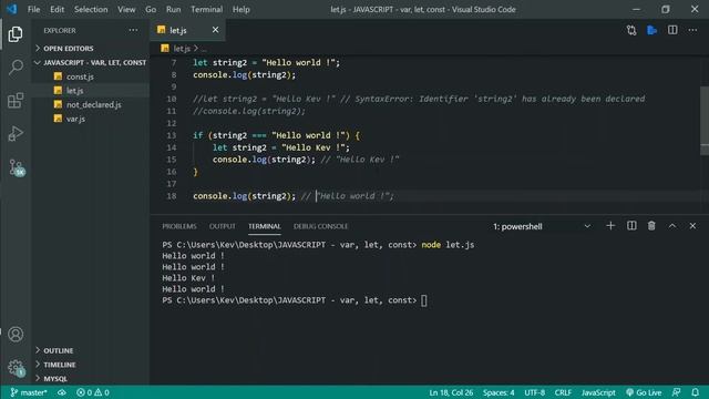 JAVASCRIPT - L'utilisation de var, let, const смотреть онлайн